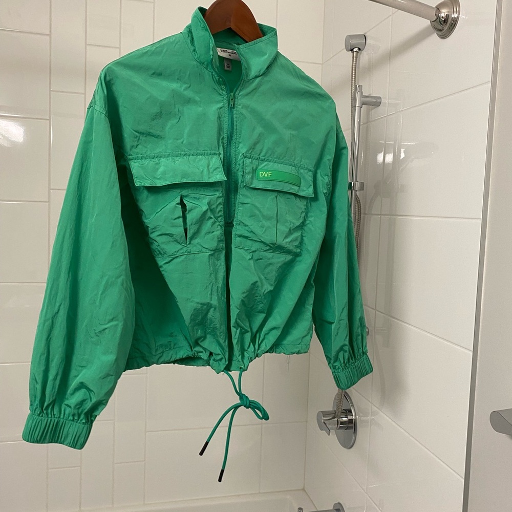 Diane Von Furstenberg Teal Windbreaker